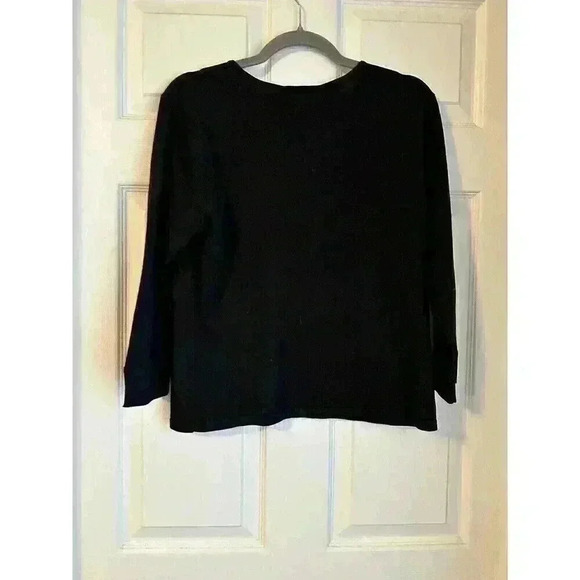 Talbots Top Womens Med Petite Black Sleeveless V Neck Silk Blend Stretch 3/4 - Picture 6 of 7